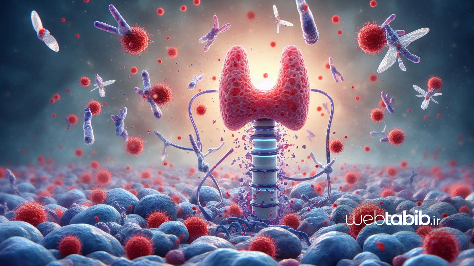 آنتی بادی‌های ضد تیروگلوبولین در حال حمله به تیروئید